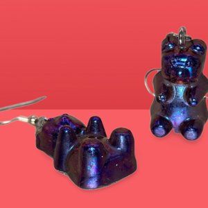 purple duo chrome gummy bear hook Earrings